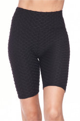 Textured High Waist Butt Lifting Biker Short