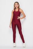 Solid Honeycomb Scrunched Butt Lift Jumpsuit