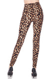Leopard Print Fur Lined Ankle Leggings