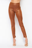Vegan Leather High Waist Skinny Ankle Leggings