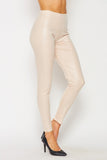 Vegan Leather High Waist Skinny Ankle Leggings