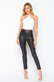 Vegan Leather High Waist Skinny Ankle Leggings