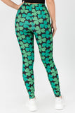 WHOLESALE Women's 4-Leaf Clover Print Peach Skin Leggings