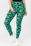 WHOLESALE Women's 4-Leaf Clover Print Peach Skin Leggings