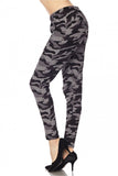 Camo Print Fur Lined Ankle Leggings