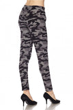 Camo Print Fur Lined Ankle Leggings