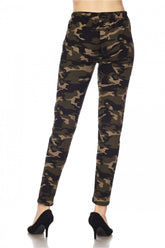 Camo Print Fur Lined Ankle Leggings