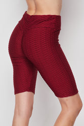 Textured High Waist Butt Lifting Biker Short