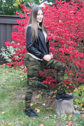Green Camouflage 5" High Waist Ankle Leggings
