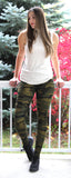 Green Camouflage 5" High Waist Ankle Leggings