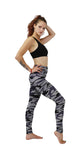 Grey Camouflage 5" High Waist Ankle Leggings