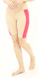 High Waisted Duo Velocity Cycling Shorts – Skin Color/Fuschia