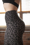 Black Leopard Design High Waisted print leggings for women