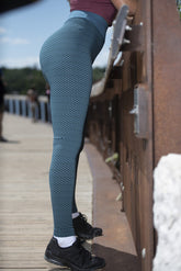 Teal Honeycomb Scrunched Butt Lift