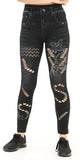 Jeggings Front Ripped Design Black