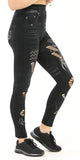 Jeggings Front Ripped Design Black