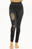 Jeggings w/cut Knee Interlace Black