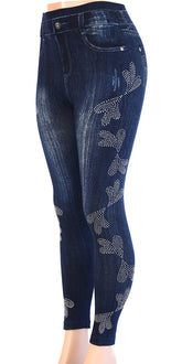 Jeggings with Shiny Side Shiny Stones