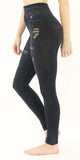 Jeggings w/cut Leg Interlace Black