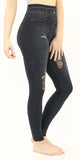 Jeggings w/cut Leg Interlace Black