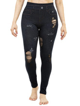 Jeggings w/cut Leg Interlace Black