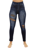 Jeggings w/cut Interlace Blue
