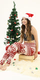 High-Waist Christmas Pattern with Deers Leggings