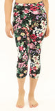 High Waisted Buttery Soft Elegant Flowers Capri Leggings