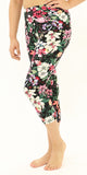 High Waisted Buttery Soft Elegant Flowers Capri Leggings