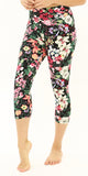 High Waisted Buttery Soft Elegant Flowers Capri Leggings