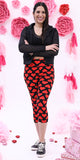 High-Waist Buttery-Soft Valentine's Day Red Hearts Capri Leggings
