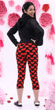 High-Waist Buttery-Soft Valentine's Day Red Hearts Capri Leggings