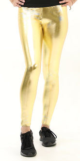 Leather Gold Leggings