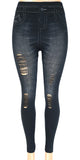 Jeggings w/cut Knee Interlace Black