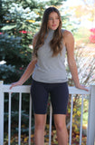 Navy High Waist Biker Short Leggings