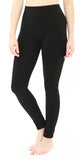 High-Waist Fleece Black Leggings For Winter