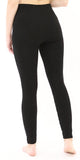 High-Waist Fleece Black Leggings For Winter