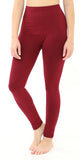 High-Waist Fleece Leggings Burgundy