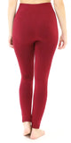 High-Waist Fleece Leggings Burgundy