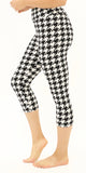 High Waisted Buttery Soft Black&White Stars Capri Leggings