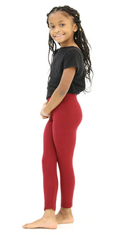 Kids Buttery-Soft Burgundy Leggings