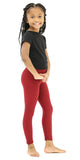 Kids Buttery-Soft Burgundy Leggings