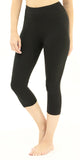Buttery-Soft High-Waist Solid Black Capri Leggings