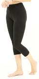 Buttery-Soft High-Waist Solid Black Capri Leggings