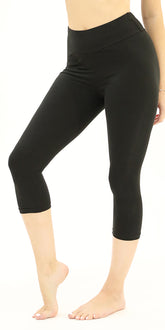Buttery-Soft High-Waist Solid Black Capri Leggings