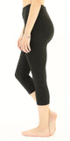 Buttery-Soft High-Waist Solid Black Capri Leggings