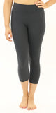 Buttery-Soft High-Waist Grey Capri Leggings