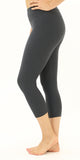Buttery-Soft High-Waist Grey Capri Leggings