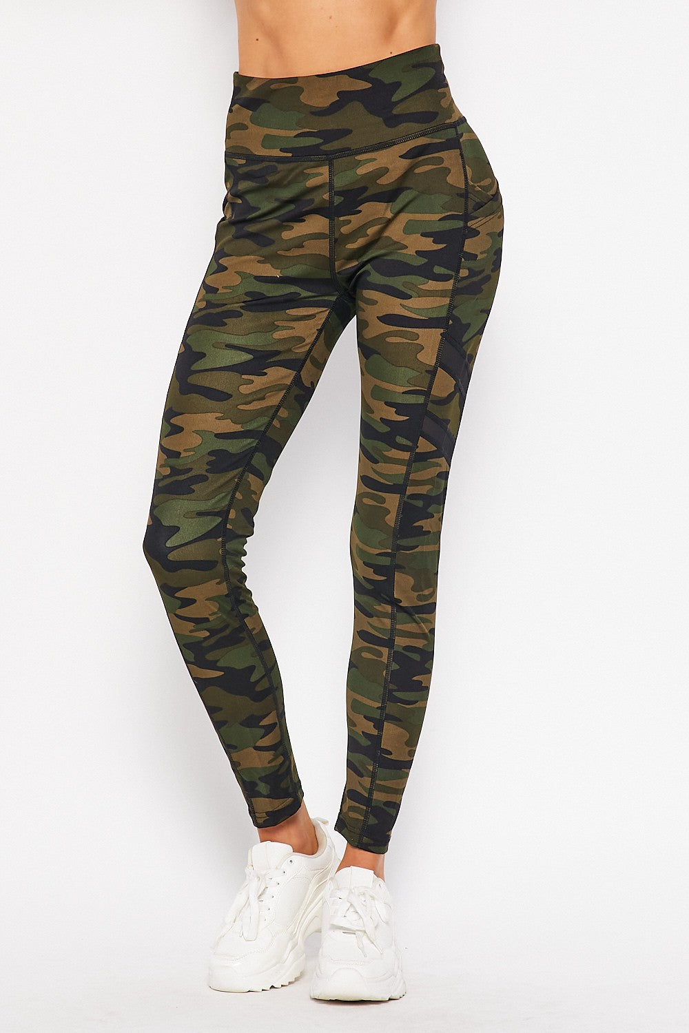 Camo Yoga Phone Pocket Leggings W/ Side Mesh