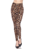 Leopard Print Fur Lined Ankle Leggings